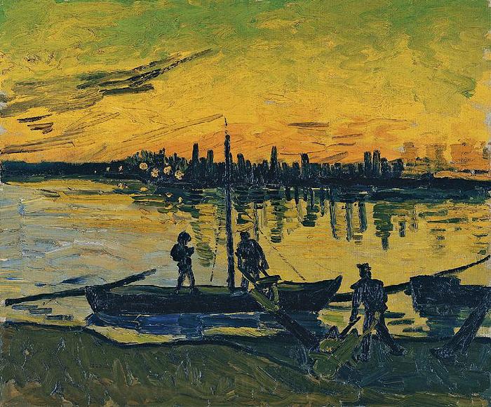 Vincent Van Gogh Downloaders in Arles Norge oil painting art